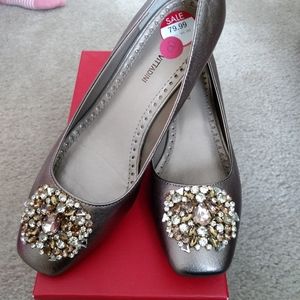 Adrienne Vittadini wedge jeweled dress shoes
